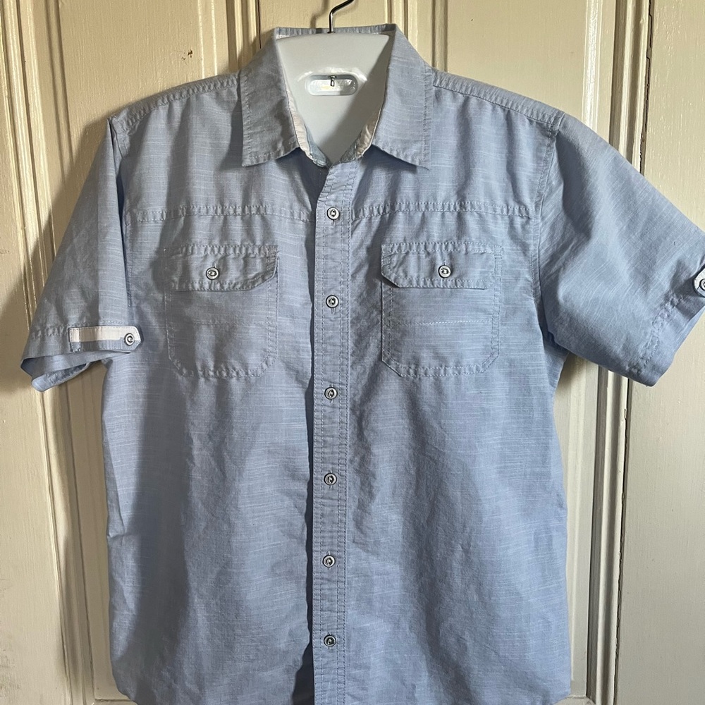 Paper Denim shirt; two pockets; made in India; size 14/16